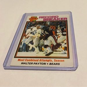 Walter Payton 1978 Record Breaker Topps Football Card Vintage Collectible